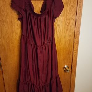 *Last Chance* Burgundy off the shoulder dress